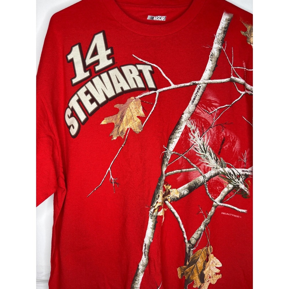 NASCAR 14 Stewart Realtree Camo Red Short Sleeve T Shirt Mens XXL - Picture 2 of 7